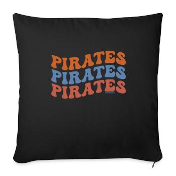 Pirates pour toujours fun original design vagues - Housse de coussin décorative 45 x 45 cm - noir - Devant