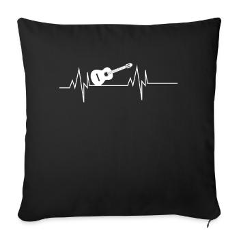 Battement de cœur de guitare - Housse de coussin décorative 45 x 45 cm - noir - Devant