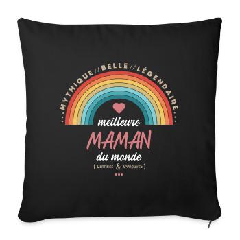 Meilleure maman du monde - Housse de coussin décorative 45 x 45 cm - noir - Devant