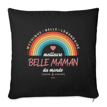 Meilleure belle maman du monde - Housse de coussin décorative 45 x 45 cm - noir - Devant