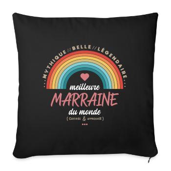 Meilleure marraine du monde - Housse de coussin décorative 45 x 45 cm - noir - Devant