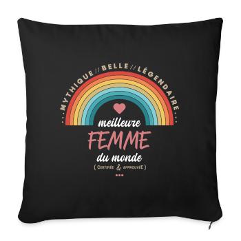 Meilleure femme du monde - Housse de coussin décorative 45 x 45 cm - noir - Devant