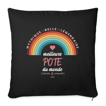 Meilleure pote du monde - Housse de coussin décorative 45 x 45 cm - noir - Devant