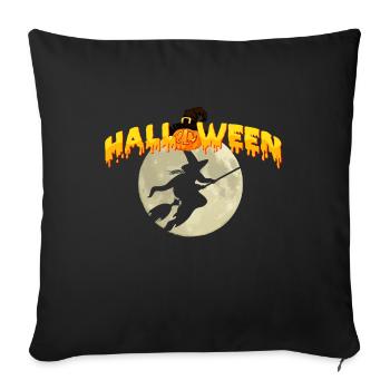 Halloween pumpkin witch , Halloween - Sofa pillowcase 17,3'' x 17,3'' (45 x 45 cm) - black - Front