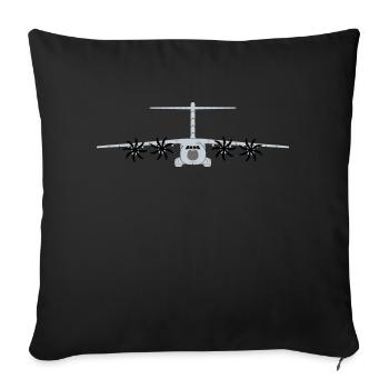 A400M gris - Housse de coussin décorative 45 x 45 cm - noir - Devant