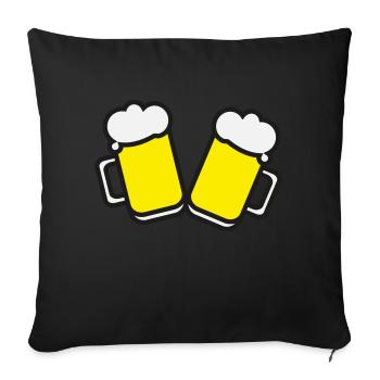 Verres à bière - Housse de coussin décorative 45 x 45 cm - noir - Devant