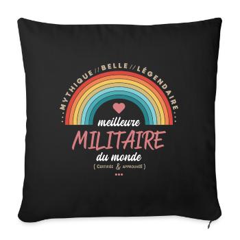 Meilleure militaire du monde - Housse de coussin décorative 45 x 45 cm - noir - Devant