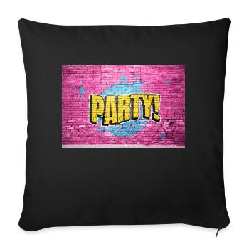 Party Disco Comic Style Bubble Graffiti Lettering - Sofa pillowcase 17,3'' x 17,3'' (45 x 45 cm) - black - Front