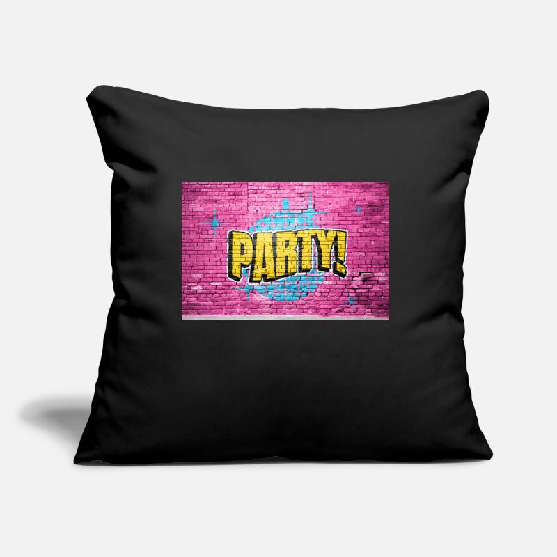 Party Disco Comic Style Bubble Graffiti Lettering Housse de coussin décorative 45 x 45 cm