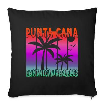 Punta Cana République dominicaine - Housse de coussin décorative 45 x 45 cm - noir - Devant