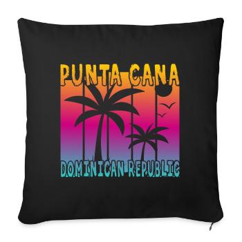 Punta Cana Dominican Republic - Sofa pillowcase 17,3'' x 17,3'' (45 x 45 cm) - black - Front