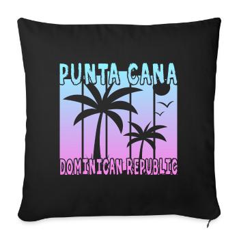 Punta Cana Dominican Republic - Sofa pillowcase 17,3'' x 17,3'' (45 x 45 cm) - black - Front