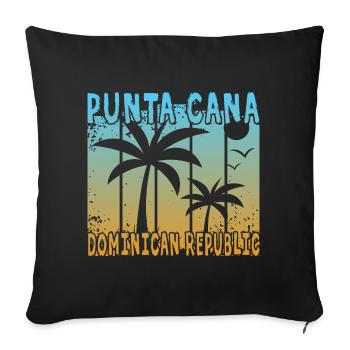 Punta Cana Dominican Republic - Sofa pillowcase 17,3'' x 17,3'' (45 x 45 cm) - black - Front
