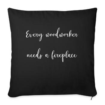 Casque de sécurité Love Carpenter blague - Housse de coussin décorative 45 x 45 cm - noir - Devant