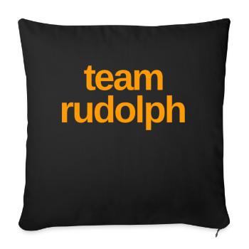 TEAM RUDOLPH Noël Joyeux Noël X-Mas : ) - Housse de coussin décorative 45 x 45 cm - noir - Devant