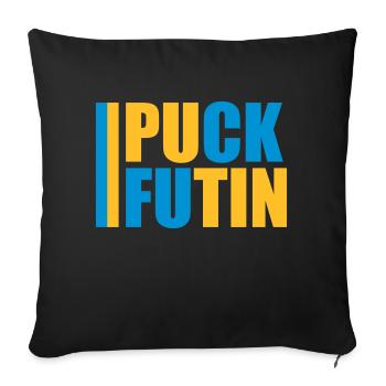 puck futin logo design - Sofa pillowcase 17,3'' x 17,3'' (45 x 45 cm) - black - Front
