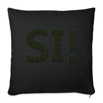 oui chante drôle pas de fille féminisme appliquer toujours - Housse de coussin décorative 45 x 45 cm - noir - Devant