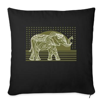 Éléphant - Housse de coussin décorative 45 x 45 cm - noir - Devant