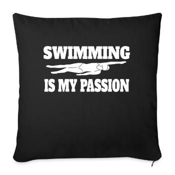Nageur Natation Mrs. Swimmers Swimming Club - Housse de coussin décorative 45 x 45 cm - noir - Devant