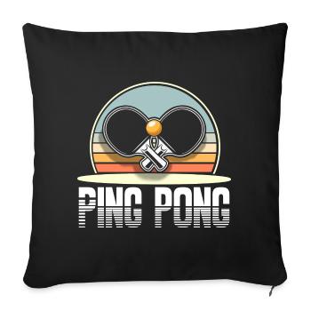 Ping-pong Tennis de Table - Housse de coussin décorative 45 x 45 cm - noir - Devant