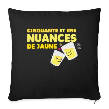 Cinquante et une nuances de jaune - Housse de coussin décorative 45 x 45 cm - noir - Devant