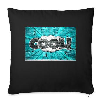 cool Comic Style Bubble Graffiti Lettering on Bric - Sofa pillowcase 17,3'' x 17,3'' (45 x 45 cm) - black - Front