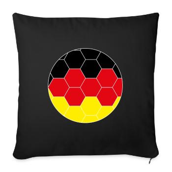 Deutschland Fußball Hexagon - Sofakissenbezug 45 x 45 cm - Schwarz - Vorne