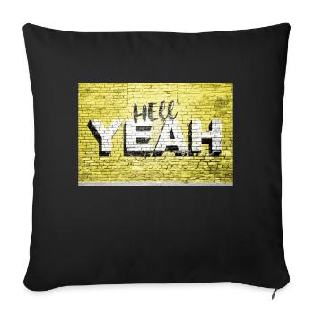 Oui graffiti de mur de briques - Housse de coussin décorative 45 x 45 cm - noir - Devant