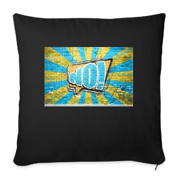 No! Comic Style Bubble Graffiti Lettering on Brick - Sofa pillowcase 17,3'' x 17,3'' (45 x 45 cm) - black - Front