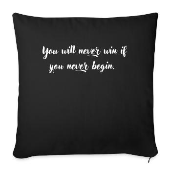 Belles citations positives - Housse de coussin décorative 45 x 45 cm - noir - Devant