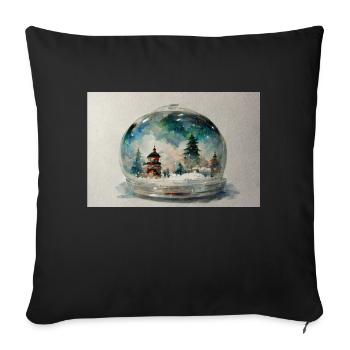 Noël 14 - Housse de coussin décorative 45 x 45 cm - noir - Devant