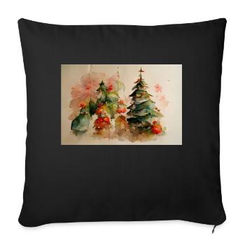 Noël 23 - Housse de coussin décorative 45 x 45 cm - noir - Devant