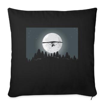 Hanggleiter Drachenflieger Deltasegler - Sofakissenbezug 45 x 45 cm - Schwarz - Vorne