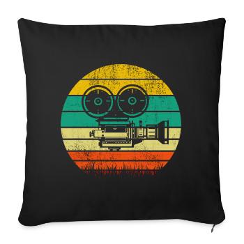 Retro Camera Film Cinema - Sofa pillowcase 17,3'' x 17,3'' (45 x 45 cm) - black - Front