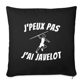 javelot, lancer de javelot - Housse de coussin décorative 45 x 45 cm - noir - Devant