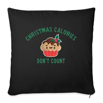 Christmas calories don't count - Housse de coussin décorative 45 x 45 cm - noir - Devant