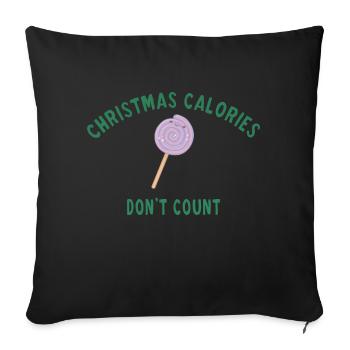 Christmas calories don't count - Housse de coussin décorative 45 x 45 cm - noir - Devant