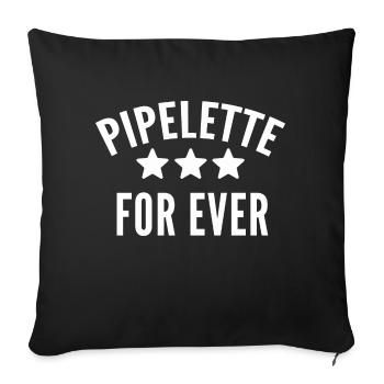 pipelette pour toujours - Housse de coussin décorative 45 x 45 cm - noir - Devant