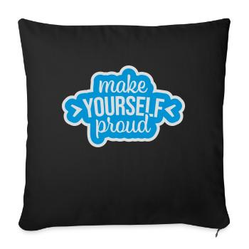 Faites-vous fier de la citation - Housse de coussin décorative 45 x 45 cm - noir - Devant