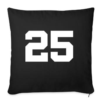 Numéro 25 - Housse de coussin décorative 45 x 45 cm - noir - Devant