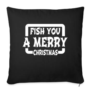 Santa Bass Pêche Drôle de citation Bateau Barbe Gang - Housse de coussin décorative 45 x 45 cm - noir - Devant