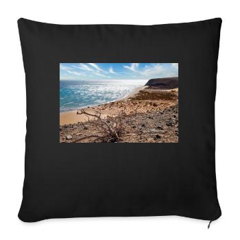 Vue sur une belle baie de baignade Risco del paso - Housse de coussin décorative 45 x 45 cm - noir - Devant