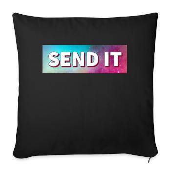 SEND IT Boxlogo - Sofakissenbezug 45 x 45 cm - Schwarz - Vorne
