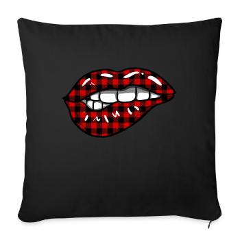Red white and due - Sofa pillowcase 17,3'' x 17,3'' (45 x 45 cm) - black - Front
