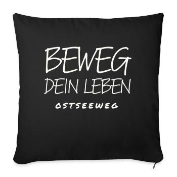 Text weiß - Sofakissenbezug 45 x 45 cm - Schwarz - Vorne