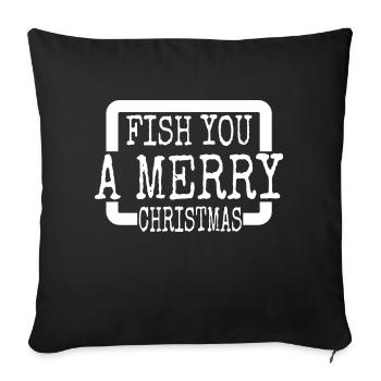Fishes Christmas Vacation Barbecuing Dinosaur Moon - Sofa pillowcase 17,3'' x 17,3'' (45 x 45 cm) - black - Front