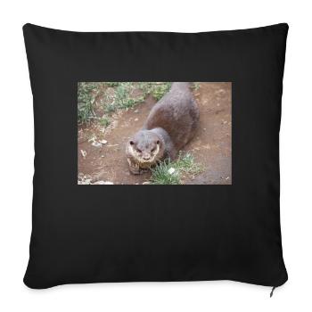Asian small-clawed otter Zwergotter - Sofa pillowcase 17,3'' x 17,3'' (45 x 45 cm) - black - Front