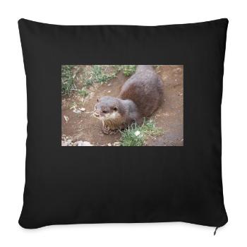 Asian small-clawed otter Zwergotter - Sofa pillowcase 17,3'' x 17,3'' (45 x 45 cm) - black - Front