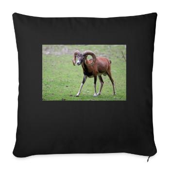 Mouflon européen Europäischer Mufflon - Housse de coussin décorative 45 x 45 cm - noir - Devant