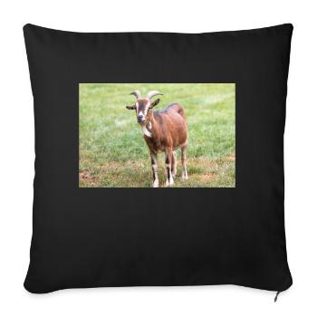 Goat (Ziege, Capra) brown and white - Sofa pillowcase 17,3'' x 17,3'' (45 x 45 cm) - black - Front
